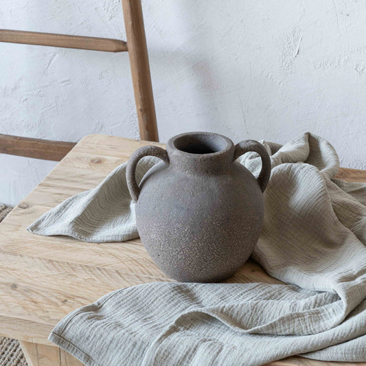 Serene Decorative Terracotta Vase With Handle | Flower Pot