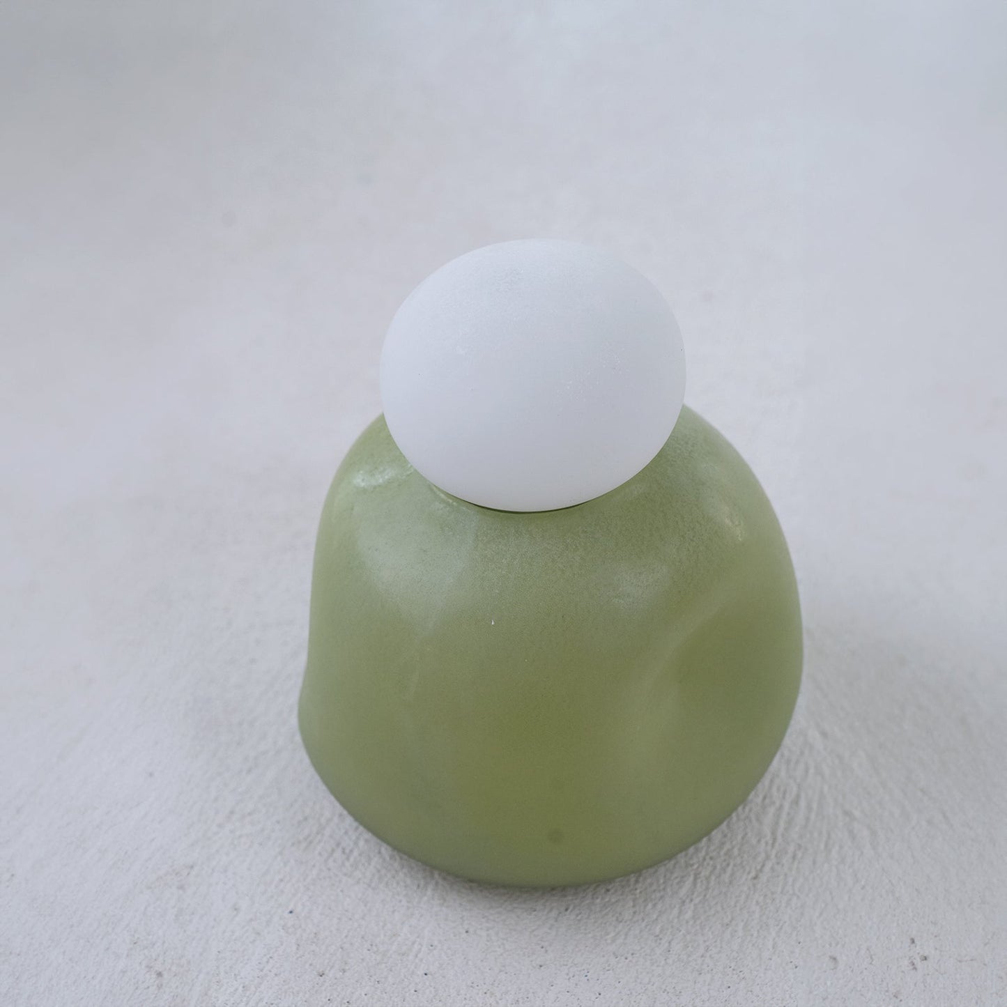 Pistachio Green - Decorative Glass Vase With Lid