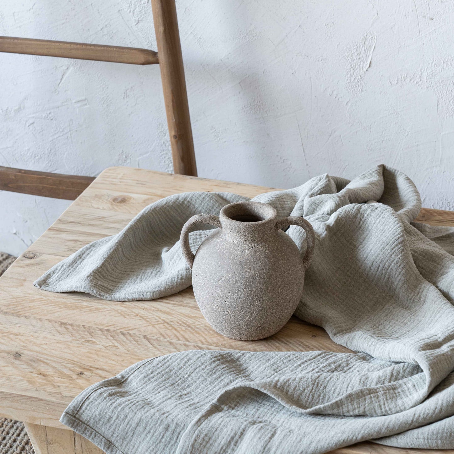 Serene Decorative Terracotta Vase With Handle | Flower Pot