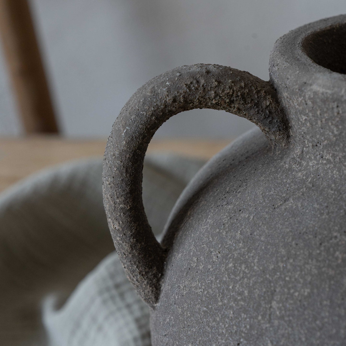 Serene Decorative Terracotta Vase With Handle | Flower Pot