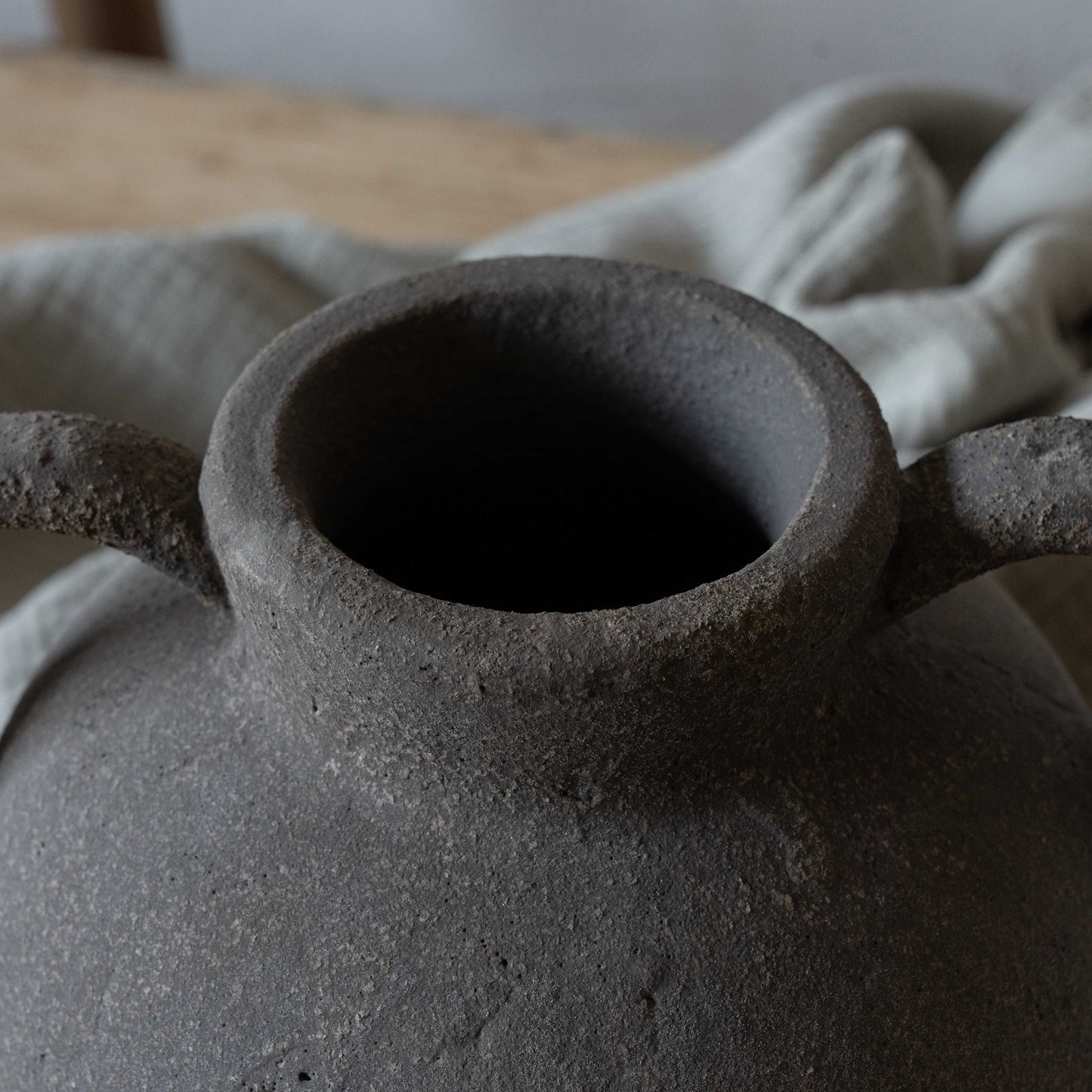 Serene Decorative Terracotta Vase With Handle | Flower Pot