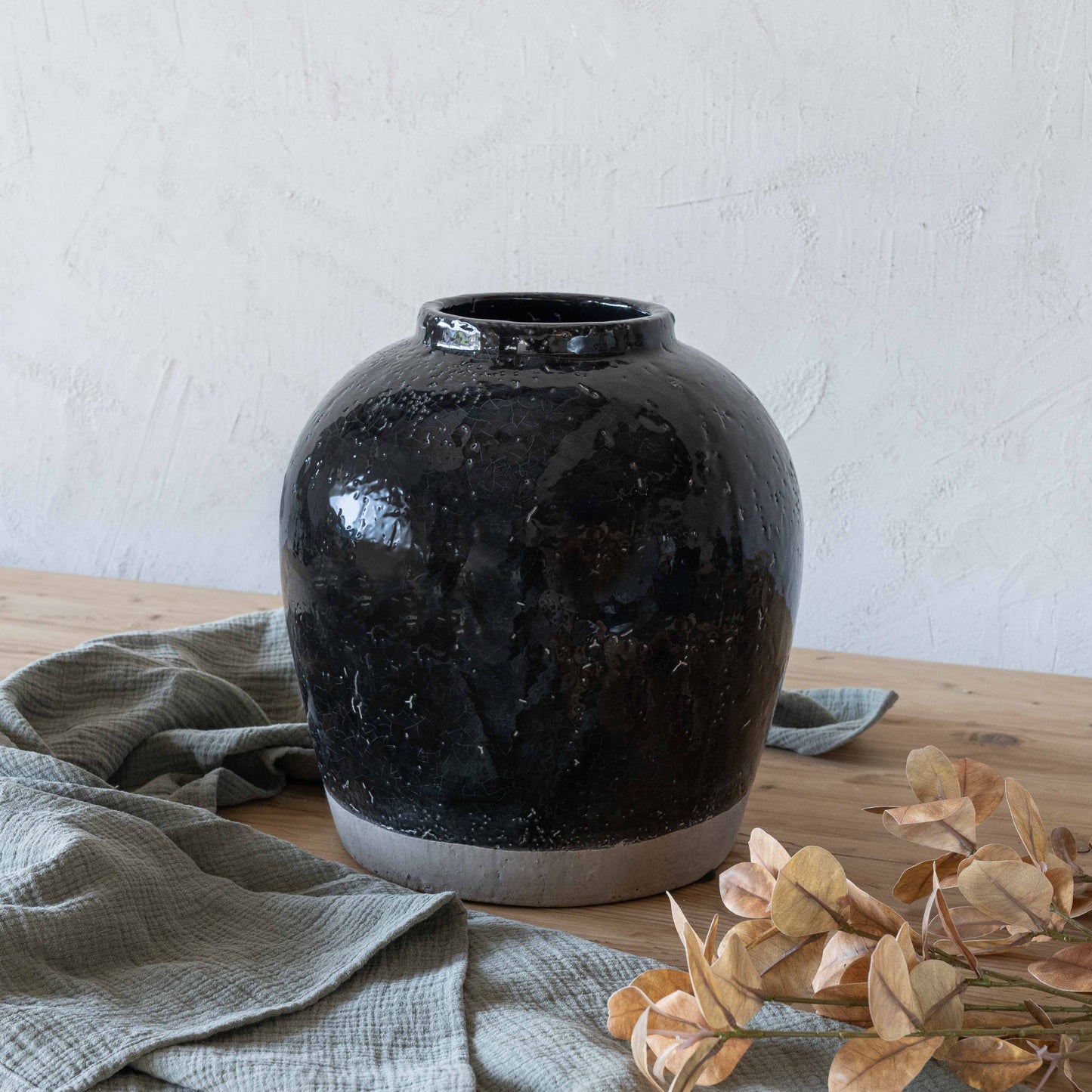 Trinket Decorative Black Ceramic Vase | Flower Pot