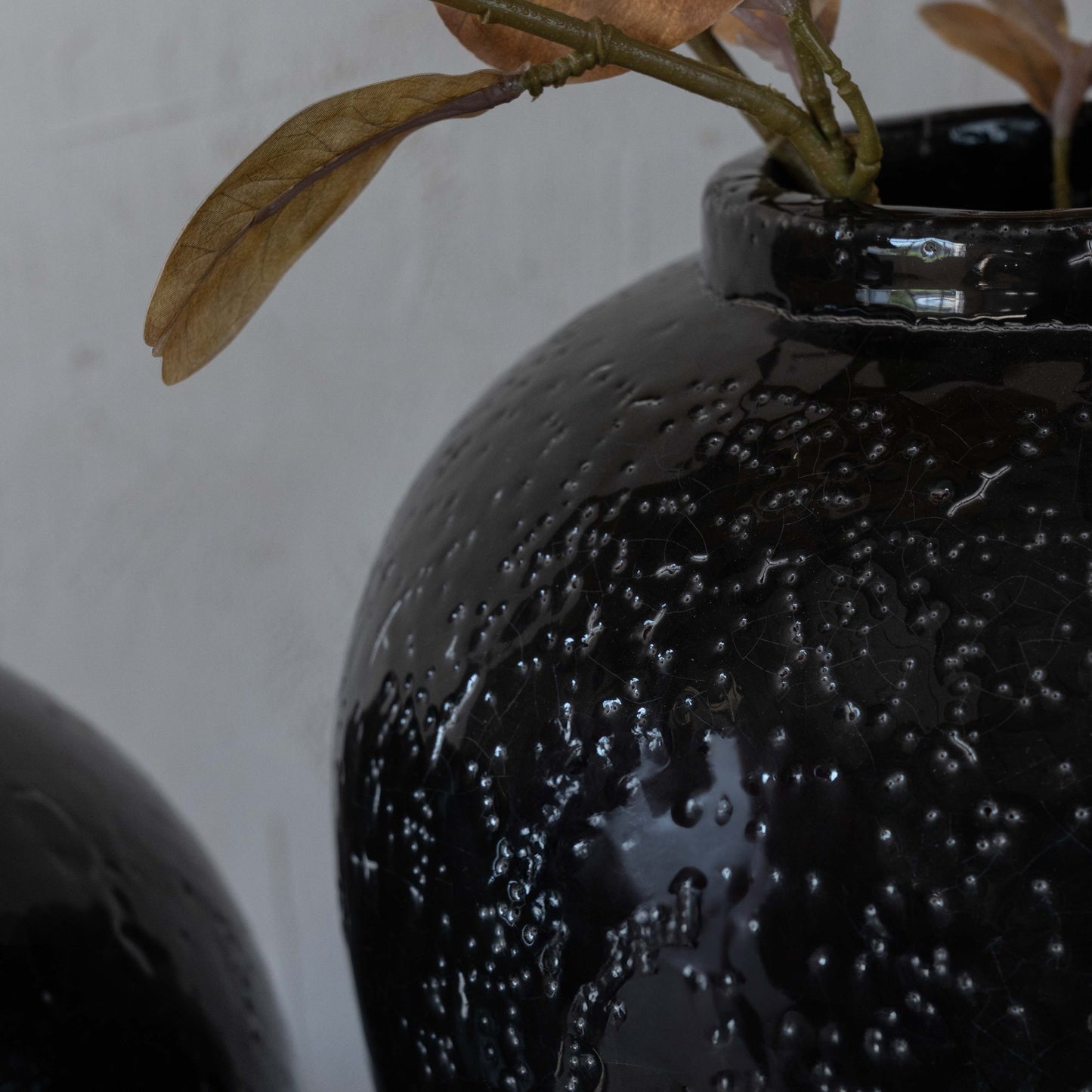 Trinket Decorative Black Ceramic Vase | Flower Pot