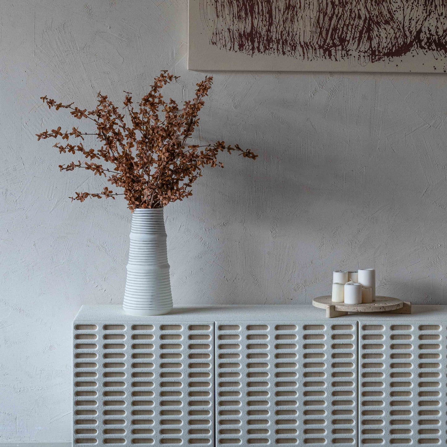 Snow Decorative Glass Vase | Flower Pot | Tall