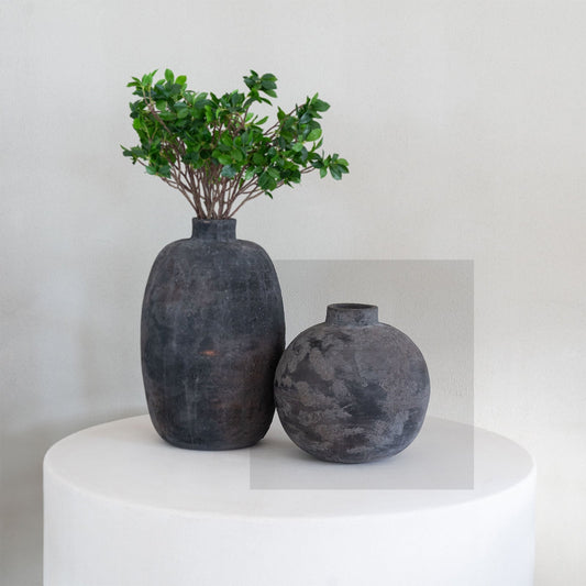 Round- 19th Century Olive Jar Vase